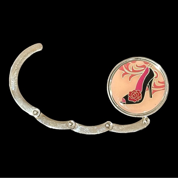 HANDBAG HOLDER Vintage Purse Hook Collapsible PORTABLE HANGER - Picture 5 of 6